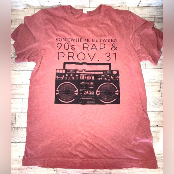 Somewhere between 90’s Rap and Proverbs 31 - Women’s Graphic Tee - Picture 1 of 5